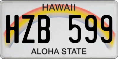 HI license plate HZB599