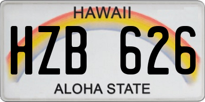 HI license plate HZB626