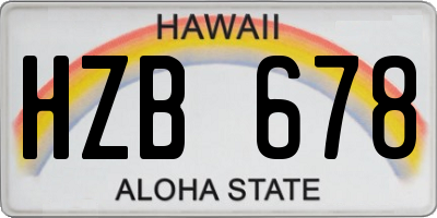 HI license plate HZB678