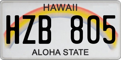 HI license plate HZB805