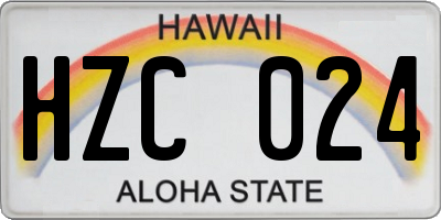 HI license plate HZC024