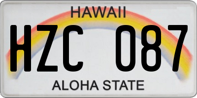 HI license plate HZC087