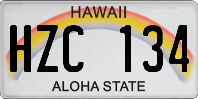 HI license plate HZC134
