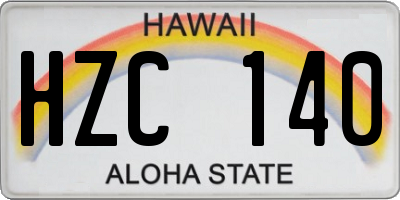 HI license plate HZC140