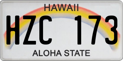 HI license plate HZC173