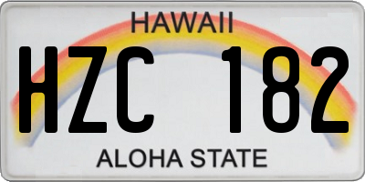 HI license plate HZC182
