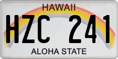 HI license plate HZC241