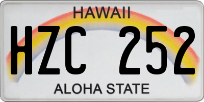 HI license plate HZC252