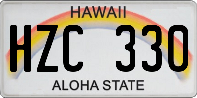 HI license plate HZC330