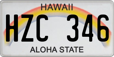 HI license plate HZC346