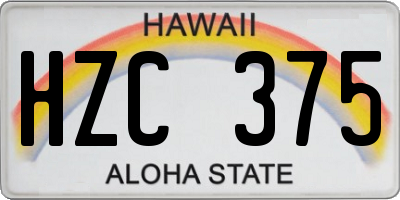HI license plate HZC375