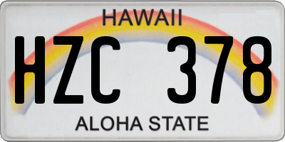 HI license plate HZC378