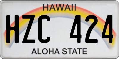 HI license plate HZC424