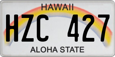 HI license plate HZC427