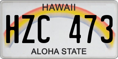 HI license plate HZC473