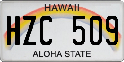 HI license plate HZC509