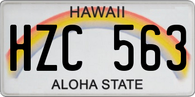 HI license plate HZC563