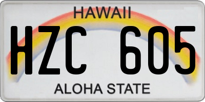 HI license plate HZC605