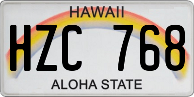 HI license plate HZC768