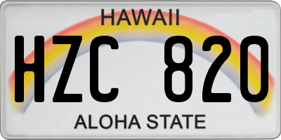 HI license plate HZC820