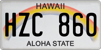 HI license plate HZC860