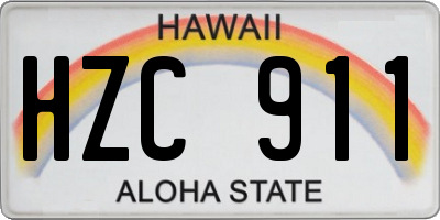 HI license plate HZC911