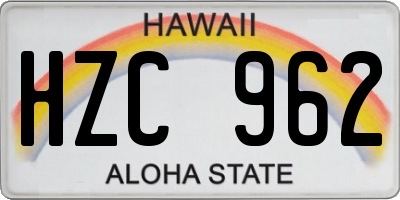 HI license plate HZC962