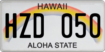HI license plate HZD050