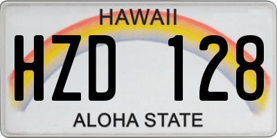 HI license plate HZD128