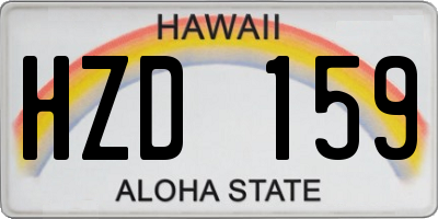 HI license plate HZD159