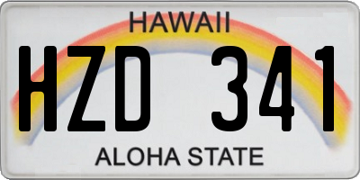HI license plate HZD341