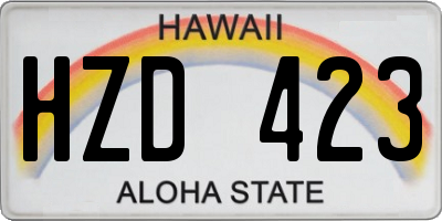 HI license plate HZD423