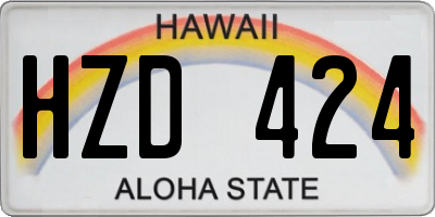 HI license plate HZD424