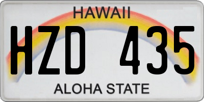 HI license plate HZD435