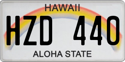 HI license plate HZD440