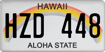 HI license plate HZD448