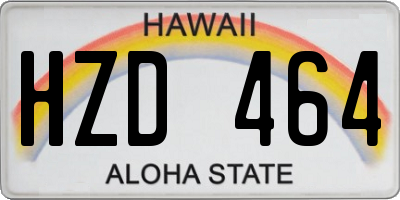 HI license plate HZD464
