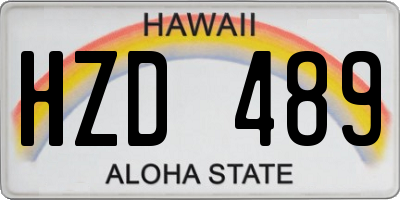 HI license plate HZD489