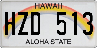 HI license plate HZD513