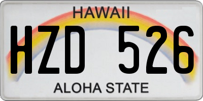 HI license plate HZD526