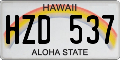HI license plate HZD537