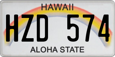 HI license plate HZD574