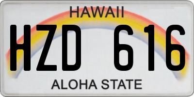 HI license plate HZD616