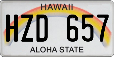 HI license plate HZD657