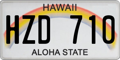 HI license plate HZD710