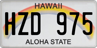 HI license plate HZD975