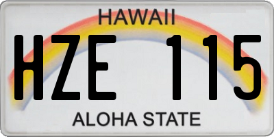 HI license plate HZE115