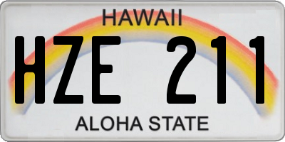 HI license plate HZE211