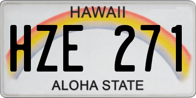 HI license plate HZE271