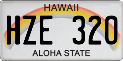 HI license plate HZE320